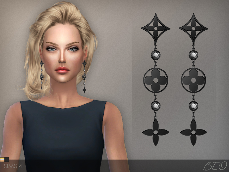 LV monogram idylle earrings The Sims 4 by BEO